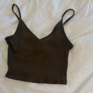 H&M Dark Olive Striped Camisole